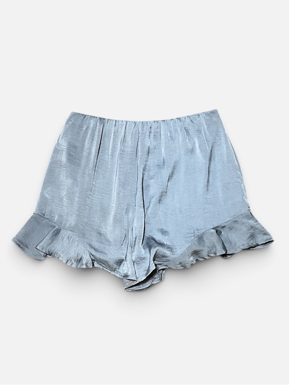 She + Sky Satin Shorts in Dusty Ice Blue Size Medium NWT